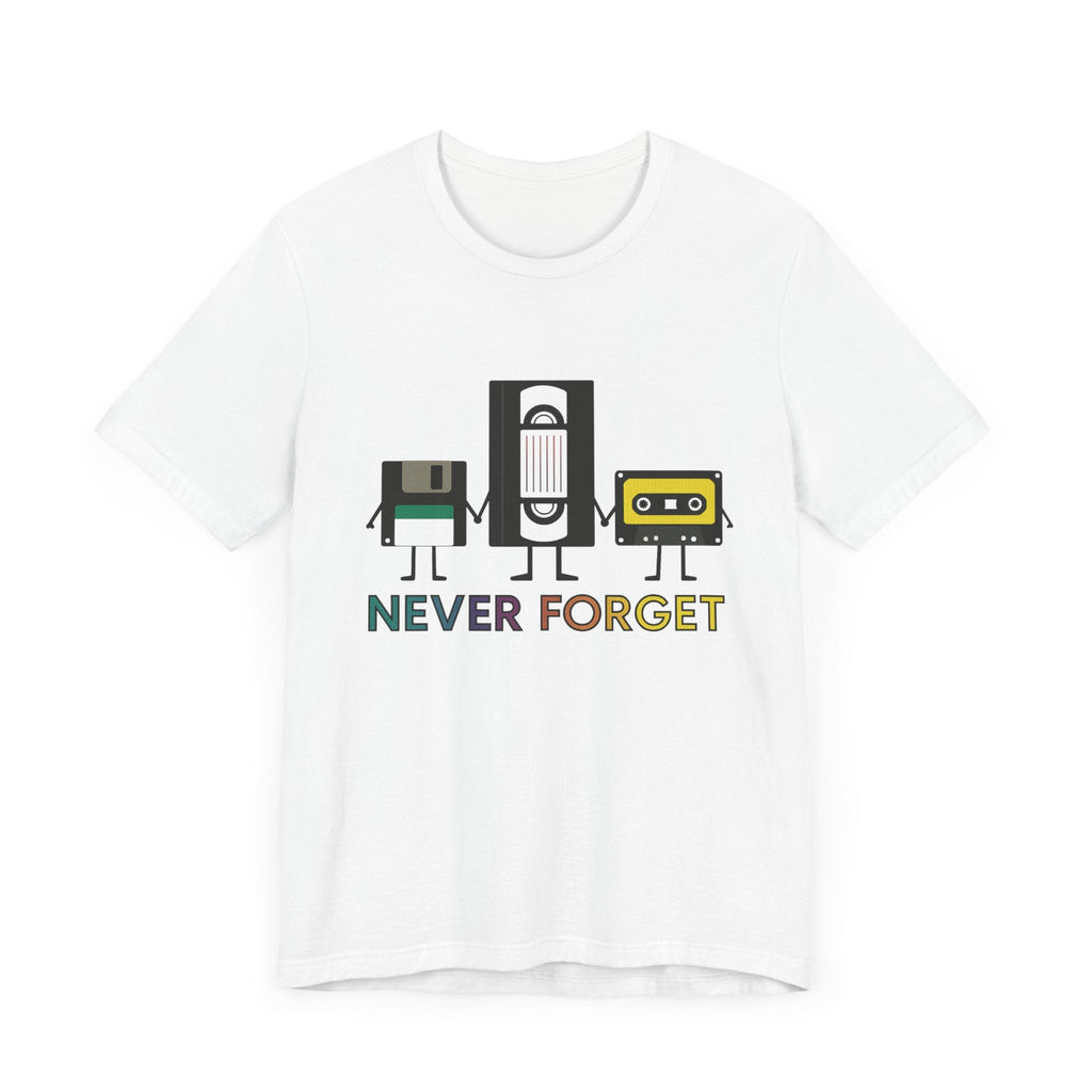 Retro VHS & Cassette Tape Tee, Vintage Never Forget T-Shirt by PopCultureByDesign36