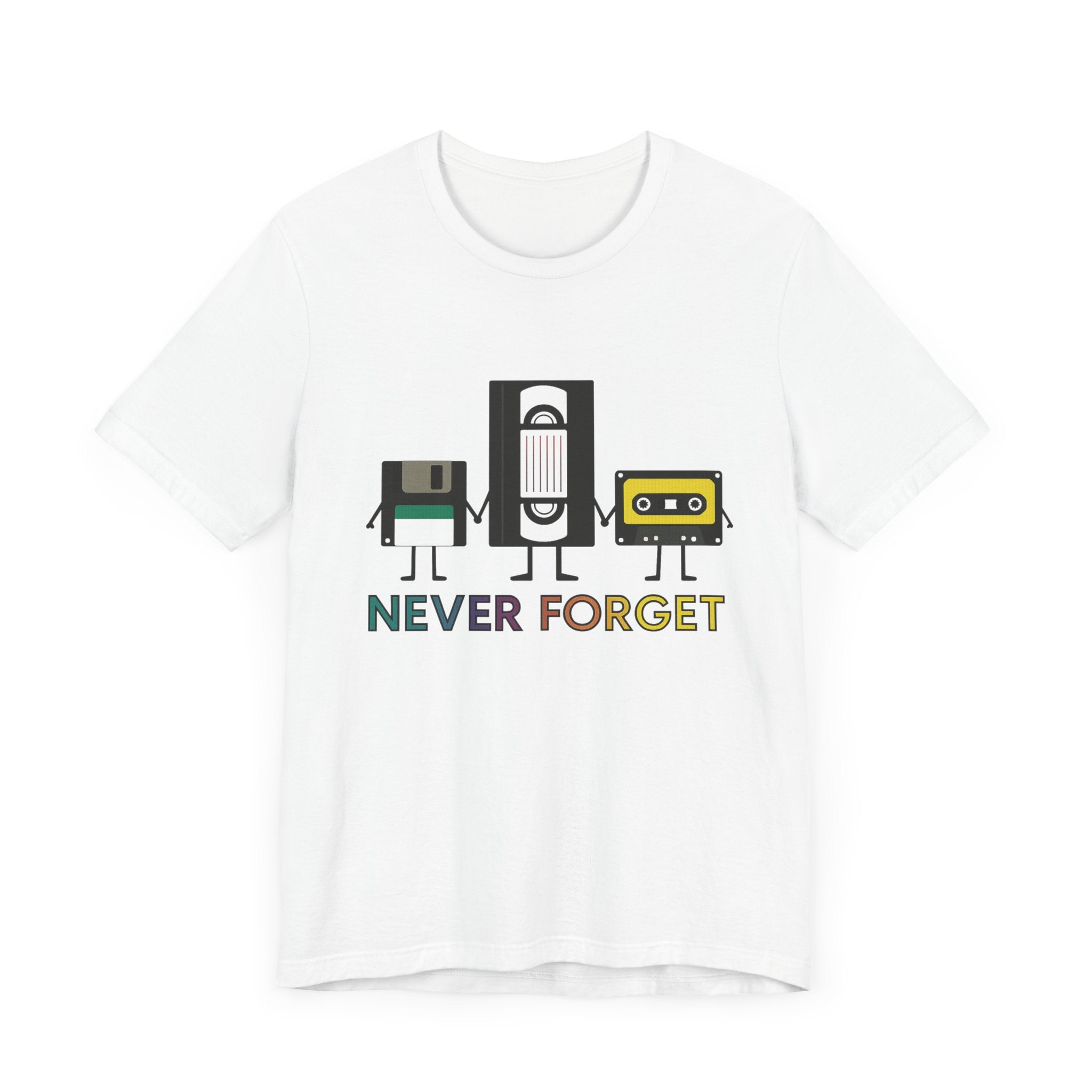 Retro VHS & Cassette Tape Tee, Vintage Never Forget T-Shirt by PopCultureByDesign36