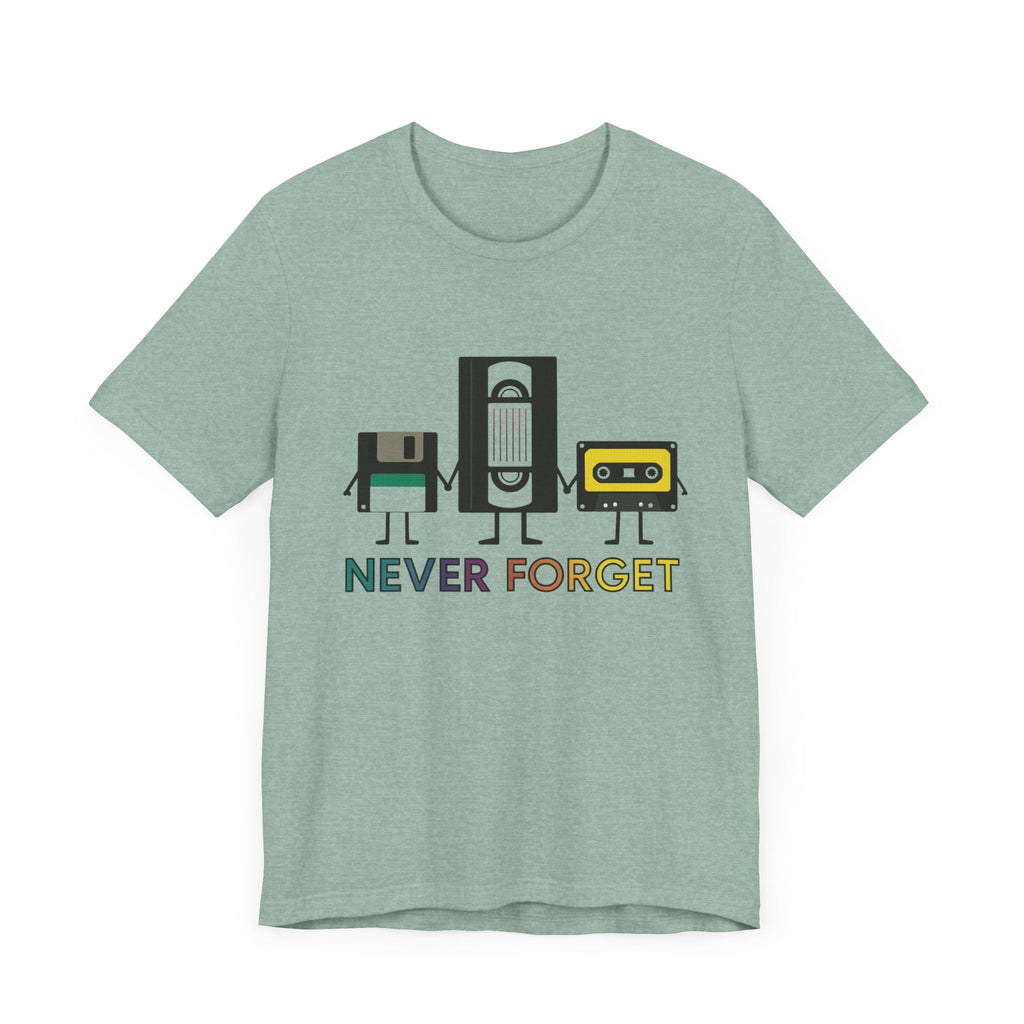 Retro VHS & Cassette Tape Tee, Vintage Never Forget T-Shirt by PopCultureByDesign36