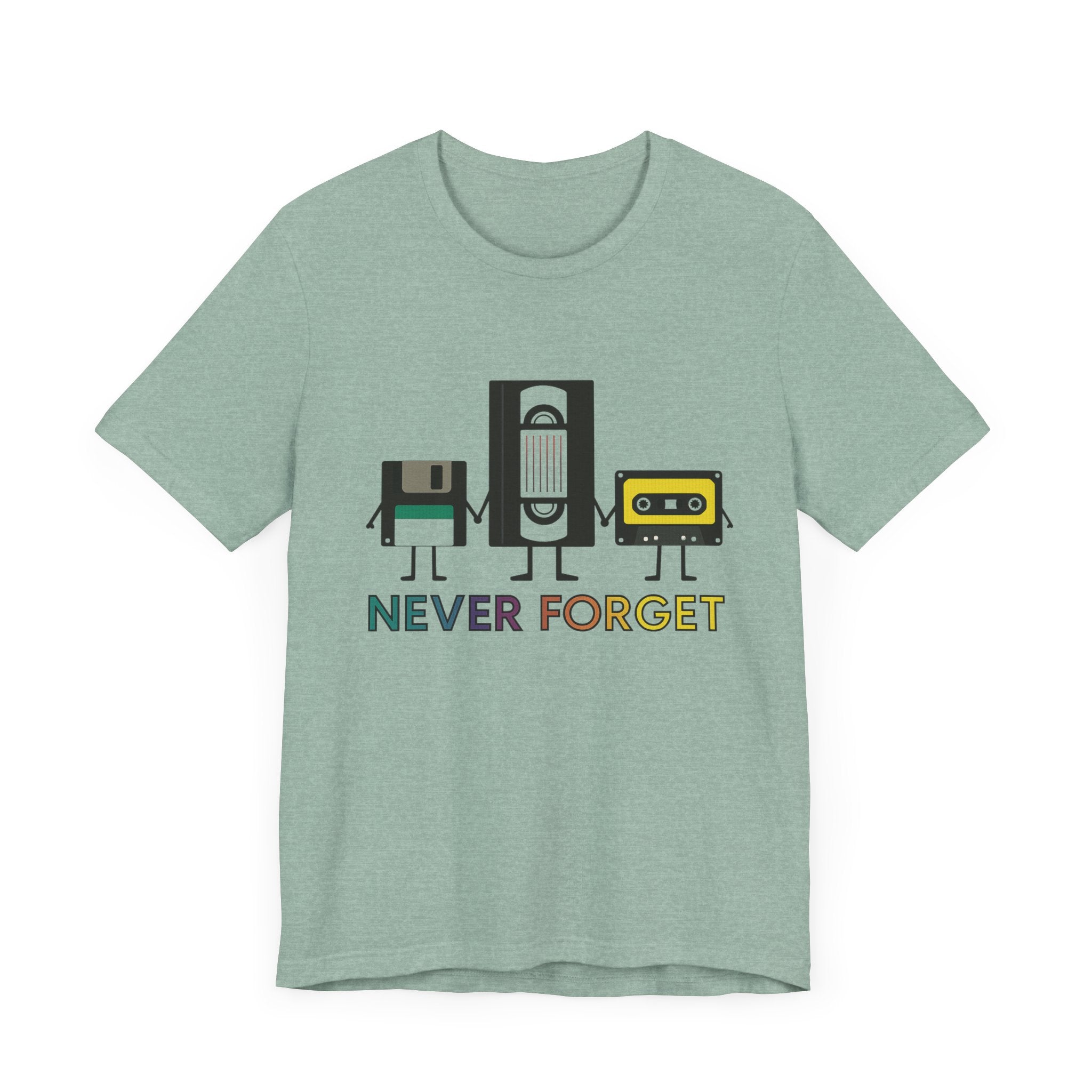 Retro VHS & Cassette Tape Tee, Vintage Never Forget T-Shirt by PopCultureByDesign36