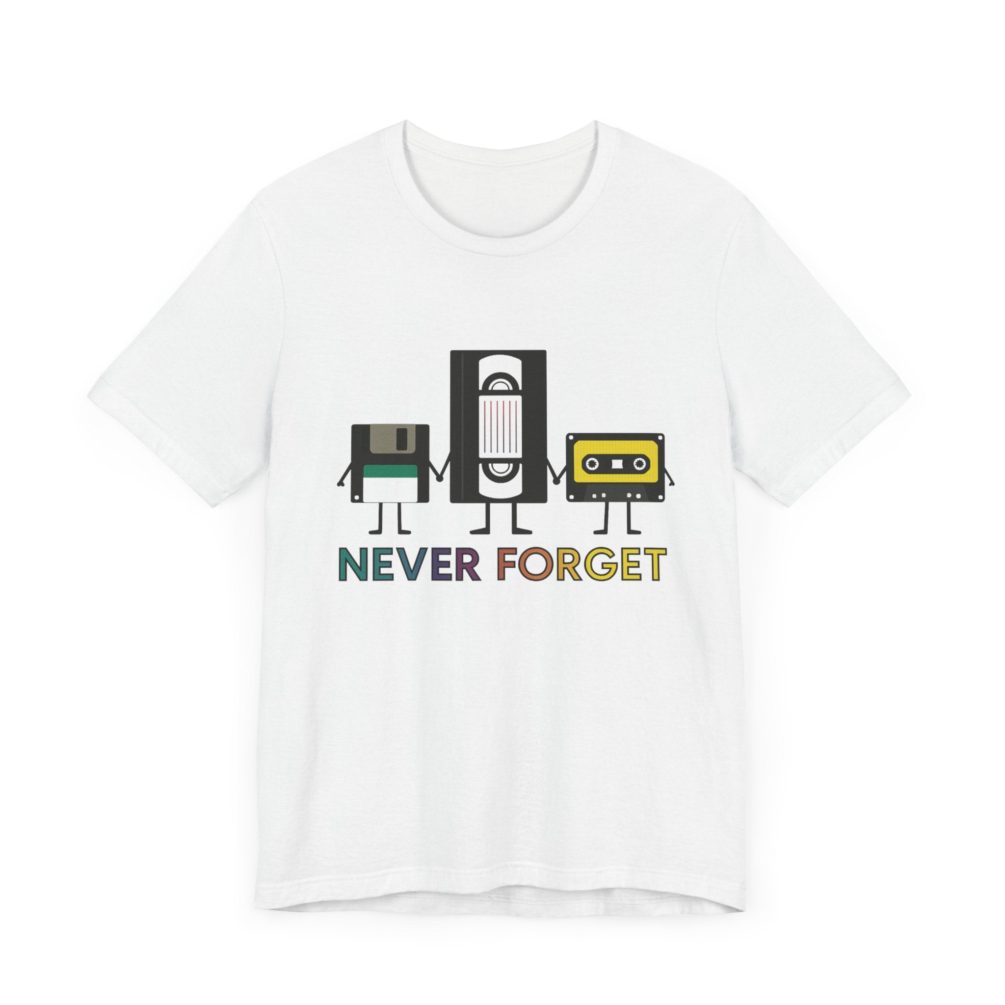 Retro VHS & Cassette Tape Tee, Vintage Never Forget T-Shirt by PopCultureByDesign36