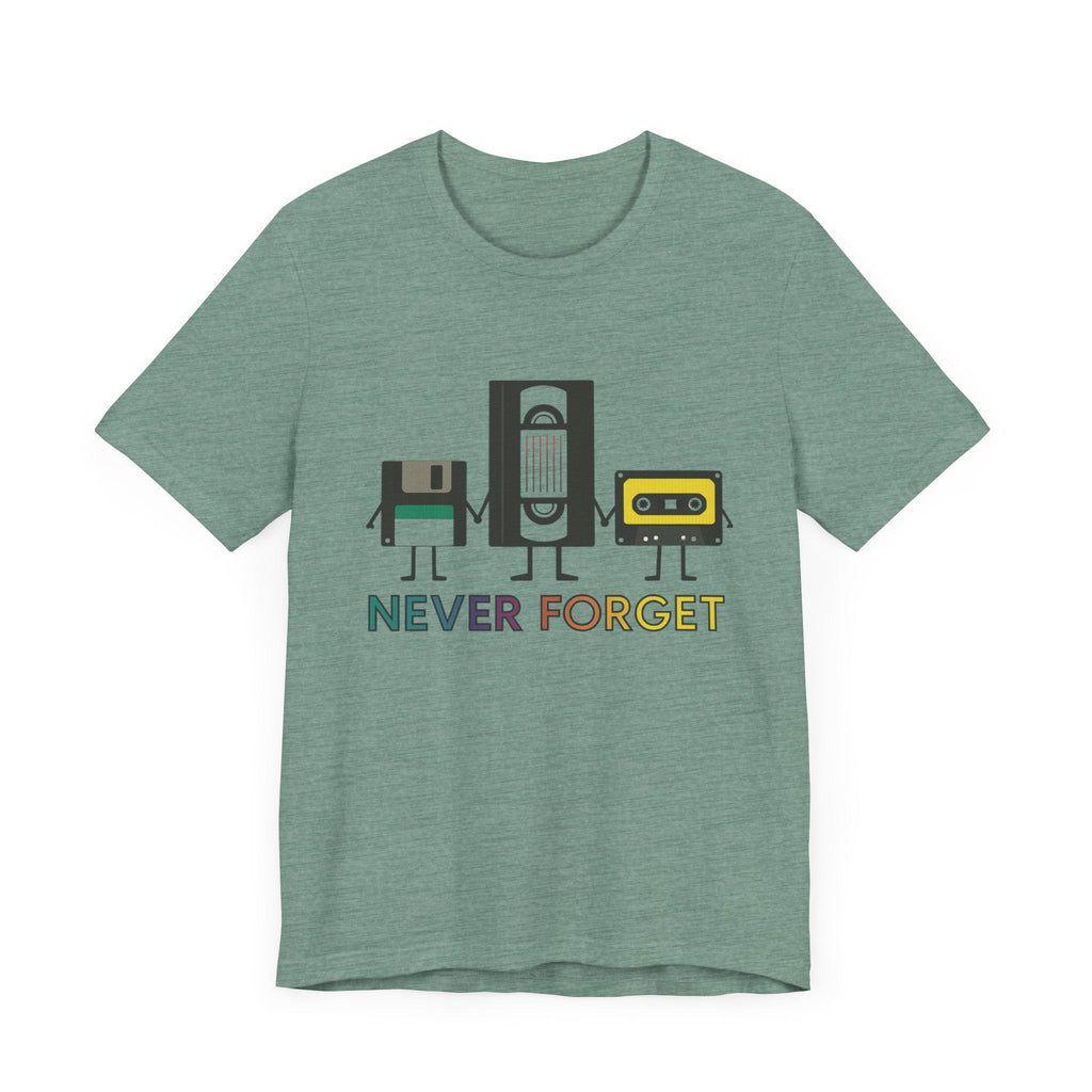 Retro VHS & Cassette Tape Tee, Vintage Never Forget T-Shirt by PopCultureByDesign36