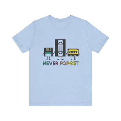 Retro VHS & Cassette Tape Tee, Vintage Never Forget T-Shirt - Popbydesign