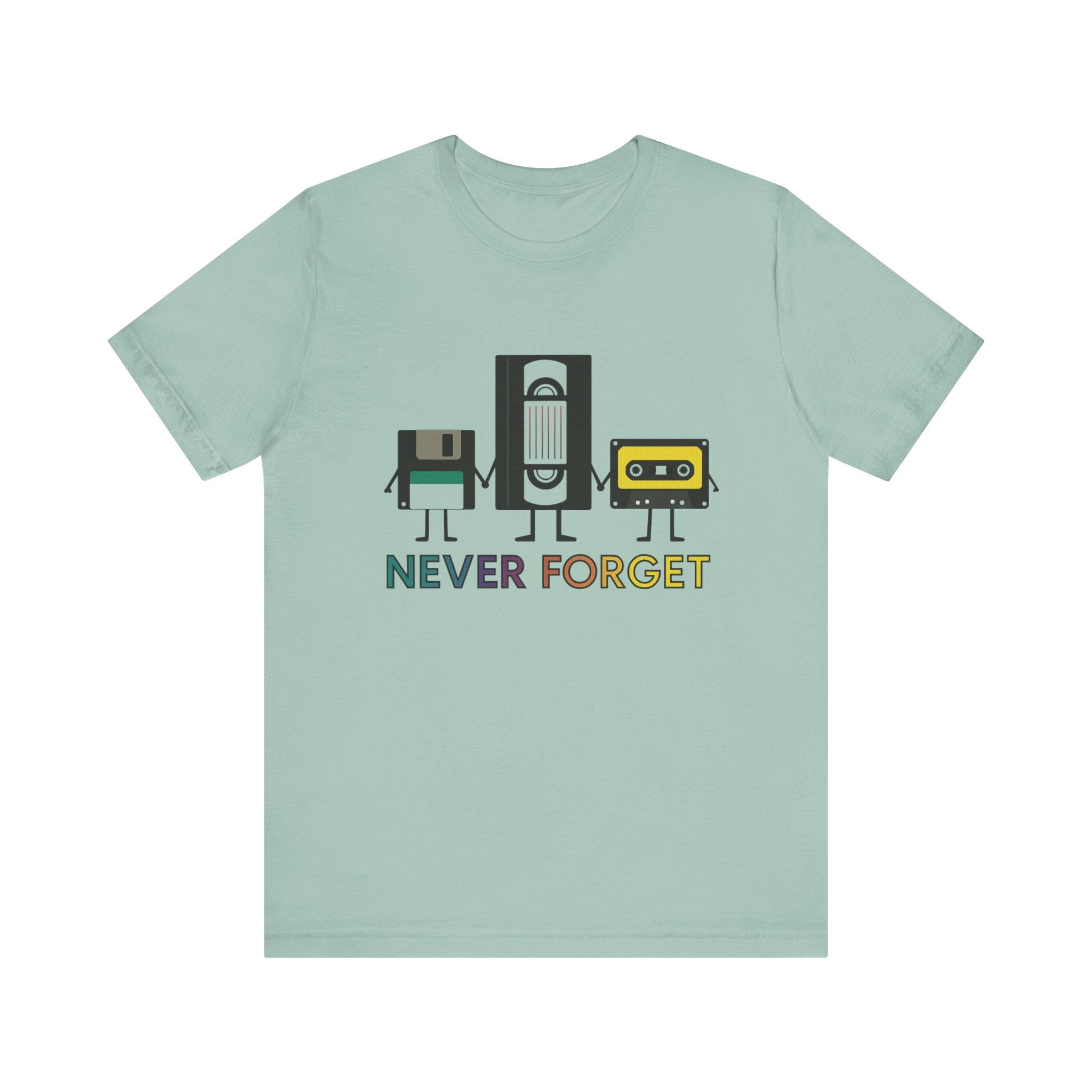 Retro VHS & Cassette Tape Tee, Vintage Never Forget T-Shirt by PopCultureByDesign36