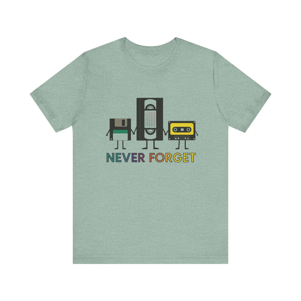 Retro VHS & Cassette Tape Tee, Vintage Never Forget T-Shirt by PopCultureByDesign36
