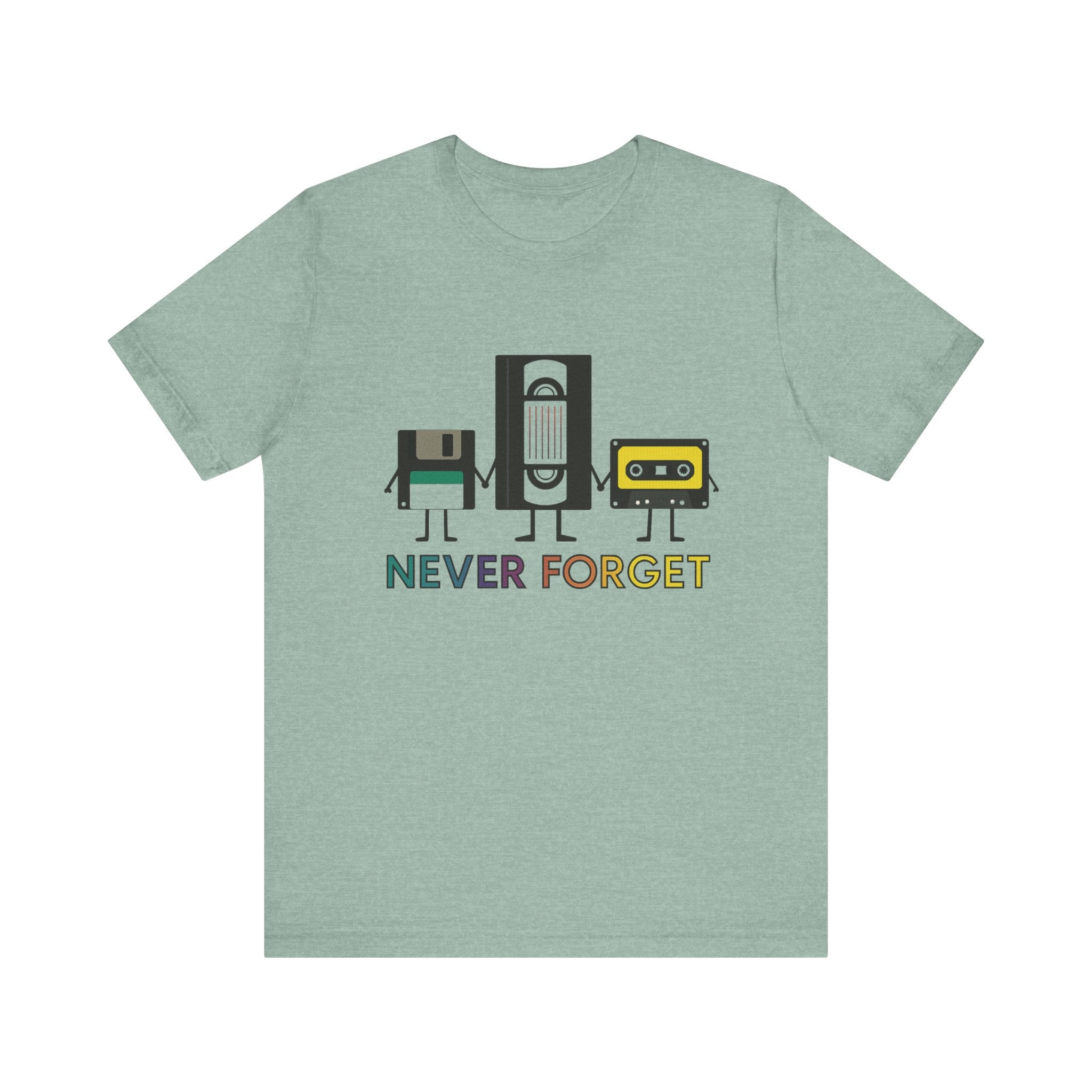 Retro VHS & Cassette Tape Tee, Vintage Never Forget T-Shirt by PopCultureByDesign36