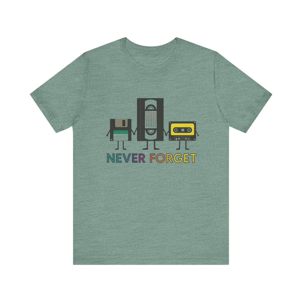 Retro VHS & Cassette Tape Tee, Vintage Never Forget T-Shirt by PopCultureByDesign36