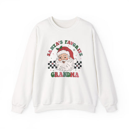 Santas Favorite Grandma, Retro Santa Claus Sweatshirt - Popbydesign