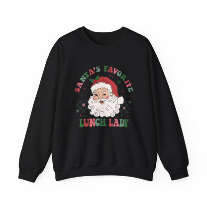 Santas Favorite Lunch Lady, Retro Santa Sweatshirt - Popbydesign