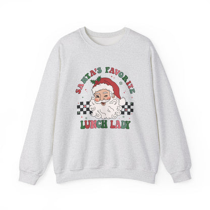 Santas Favorite Lunch Lady, Retro Santa Sweatshirt - Popbydesign