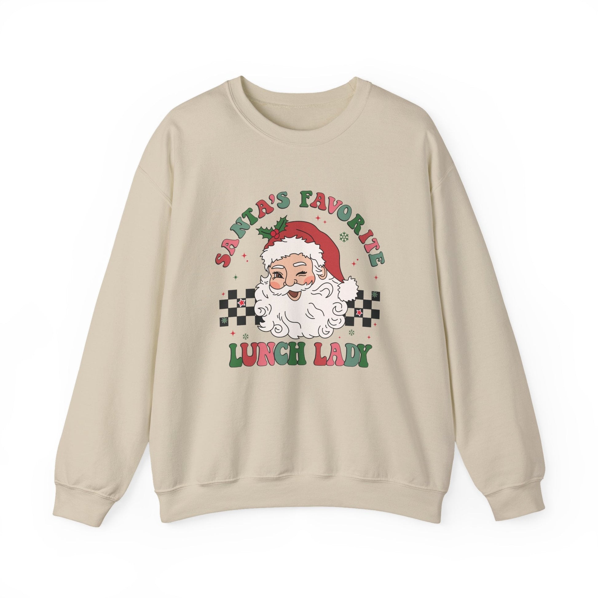 Santas Favorite Lunch Lady, Retro Santa Sweatshirt - Popbydesign