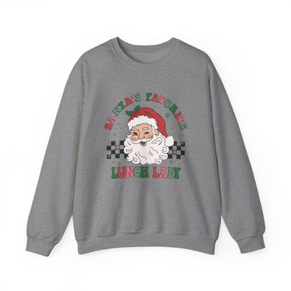 Santas Favorite Lunch Lady, Retro Santa Sweatshirt - Popbydesign