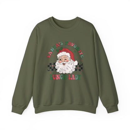 Santas Favorite Lunch Lady, Retro Santa Sweatshirt - Popbydesign
