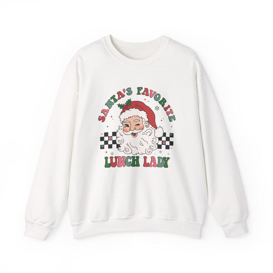Santas Favorite Lunch Lady, Retro Santa Sweatshirt - Popbydesign