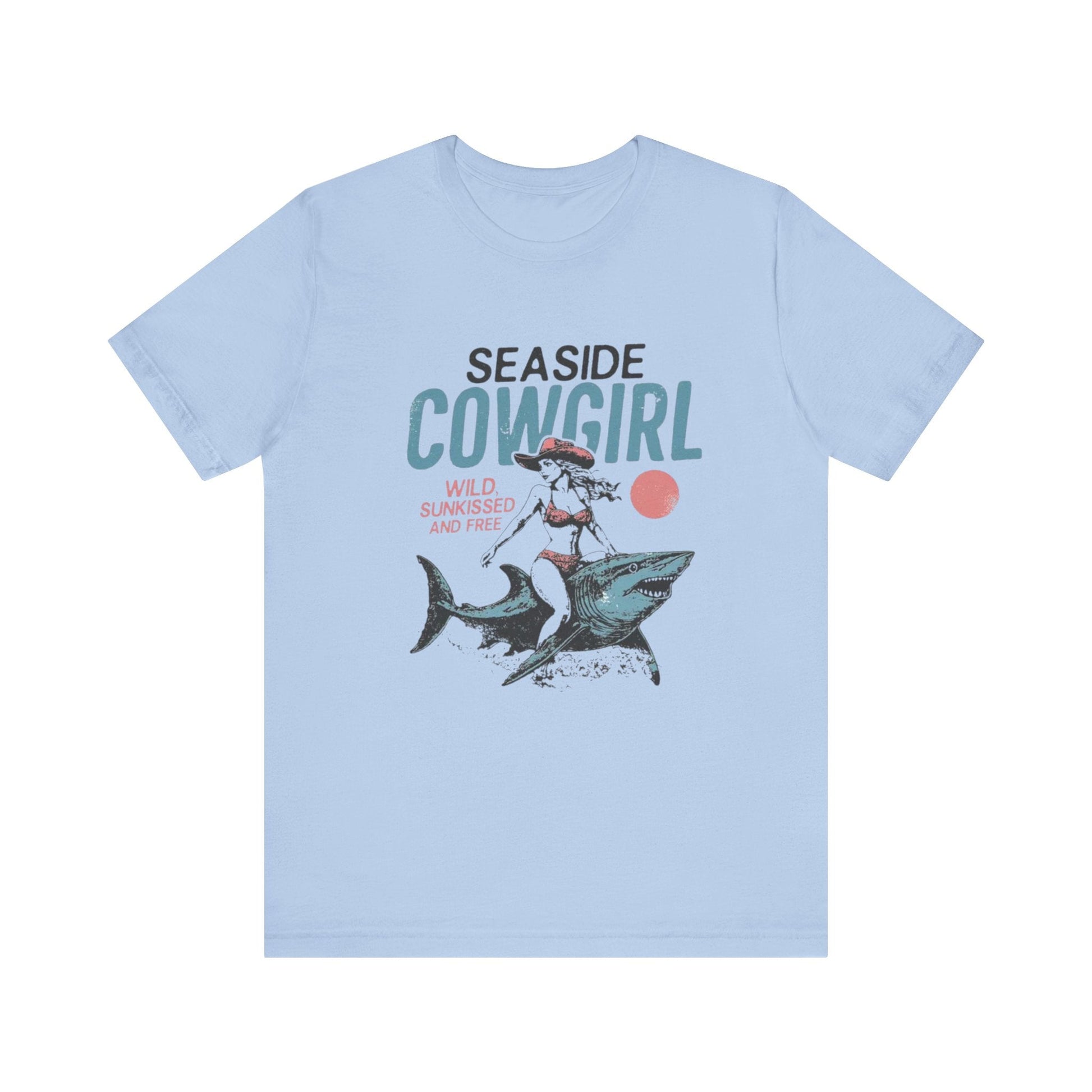 Seaside cowgirl retro summer Shirt, Western beach Shirt - Popbydesign