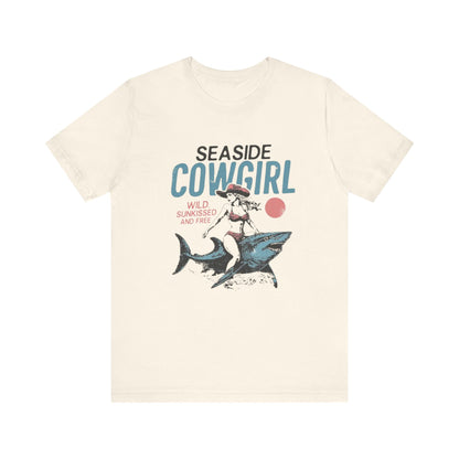 Seaside cowgirl retro summer Shirt, Western beach Shirt - Popbydesign
