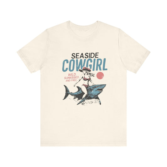 Seaside cowgirl retro summer Shirt, Western beach Shirt - Popbydesign