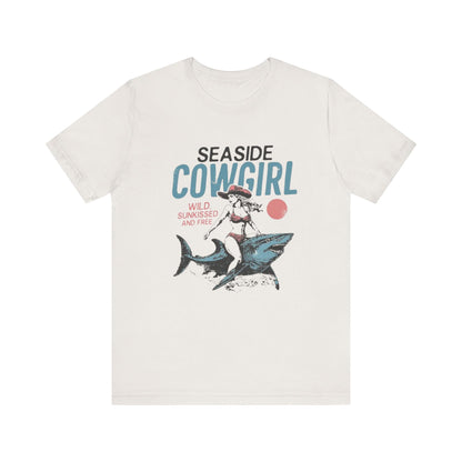 Seaside cowgirl retro summer Shirt, Western beach Shirt - Popbydesign