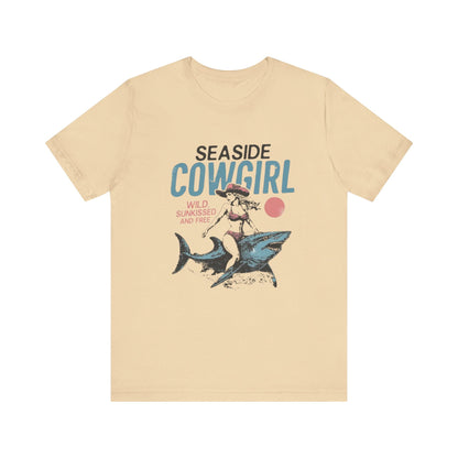 Seaside cowgirl retro summer Shirt, Western beach Shirt - Popbydesign
