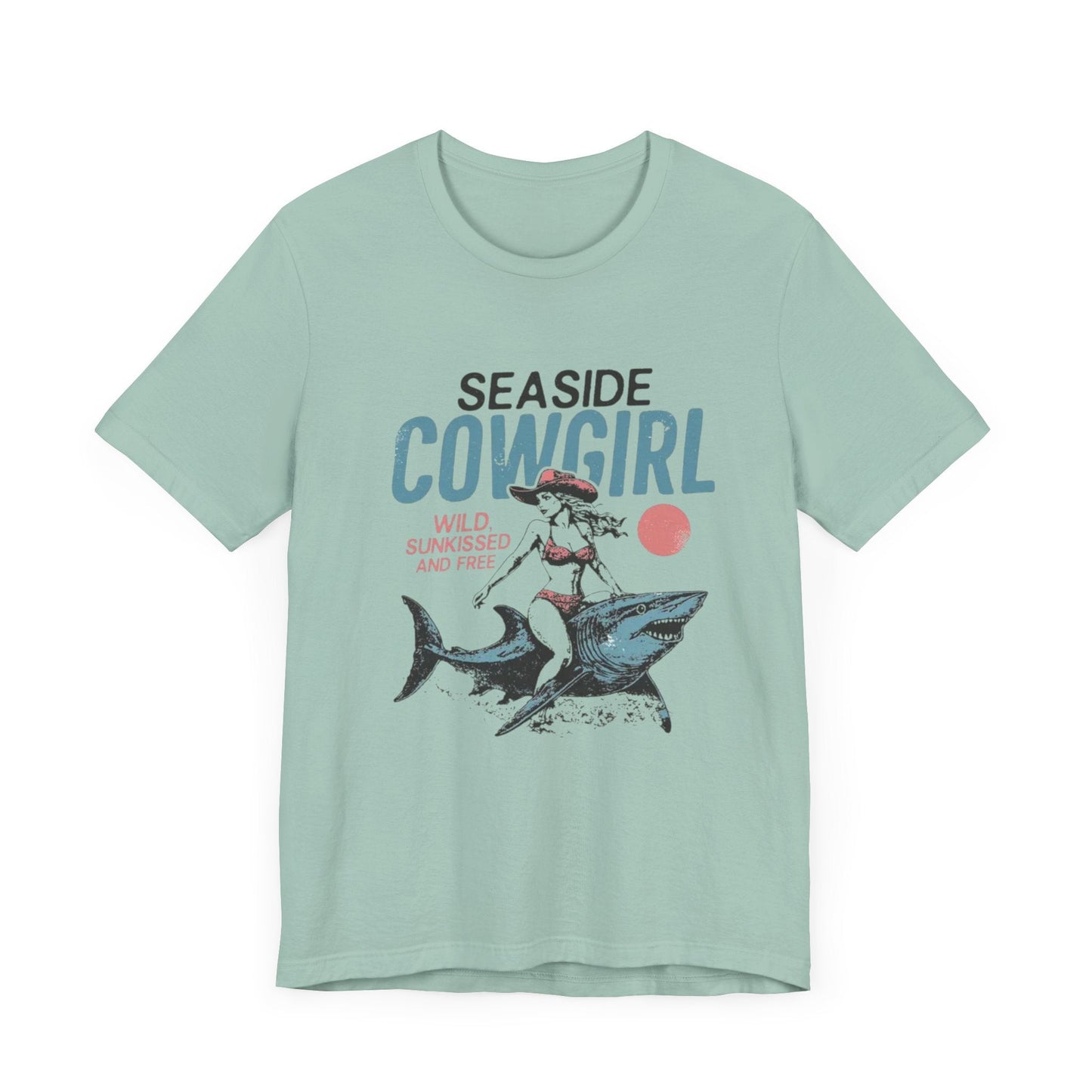 Seaside cowgirl retro summer Shirt, Western beach Shirt - Popbydesign