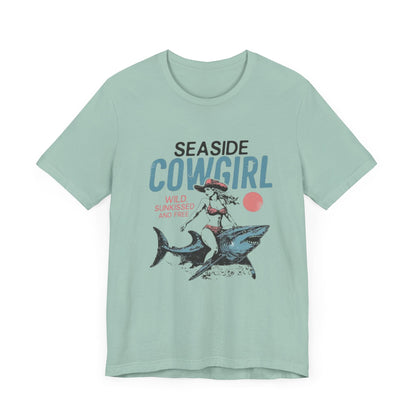 Seaside cowgirl retro summer Shirt, Western beach Shirt - Popbydesign