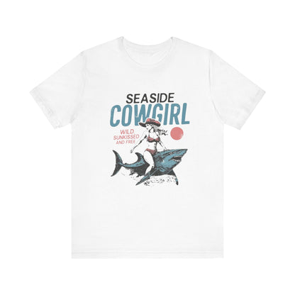 Seaside cowgirl retro summer Shirt, Western beach Shirt - Popbydesign