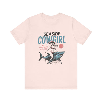 Seaside cowgirl retro summer Shirt, Western beach Shirt - Popbydesign