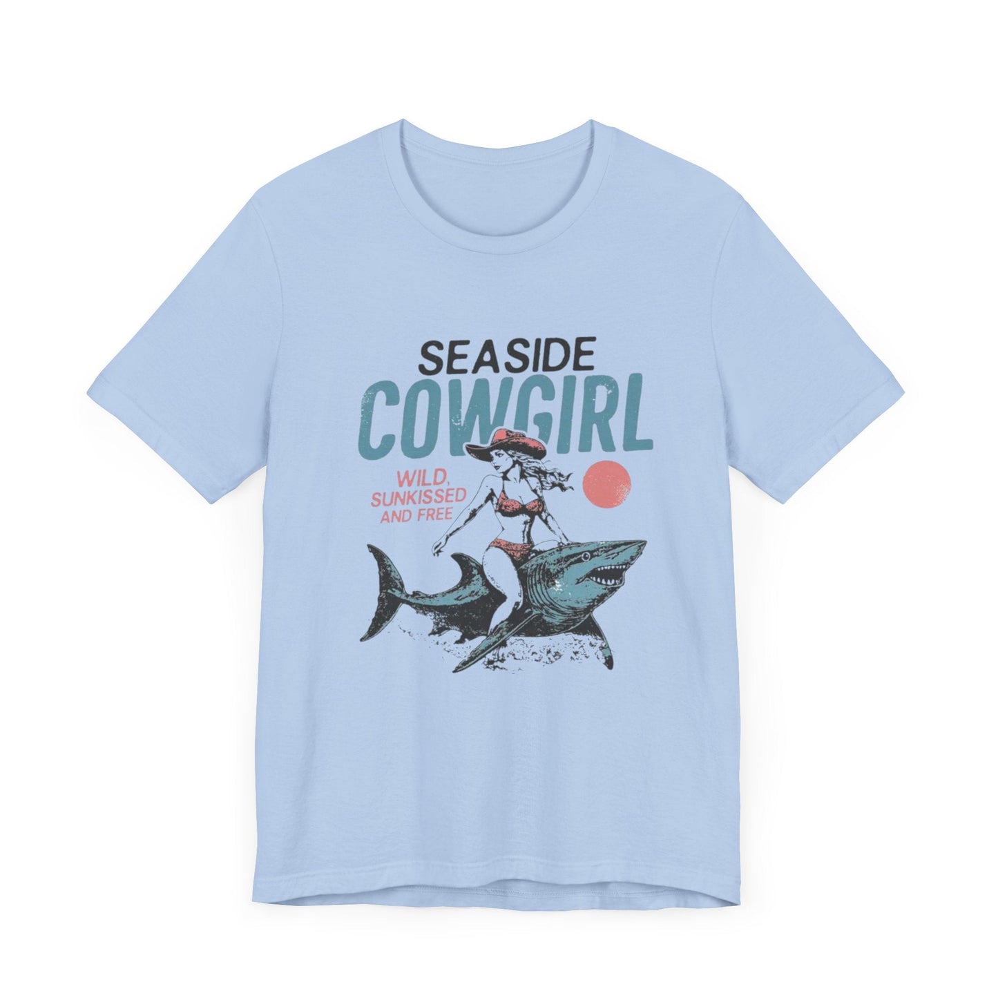 Seaside cowgirl retro summer Shirt, Western beach Shirt - Popbydesign