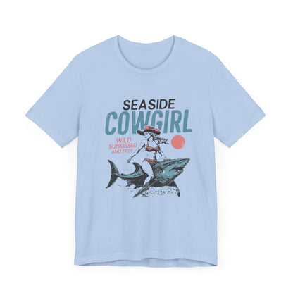 Seaside cowgirl retro summer Shirt, Western beach Shirt - Popbydesign