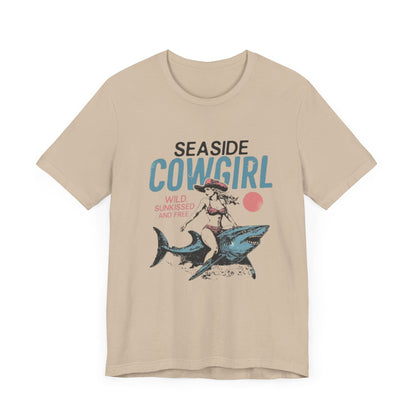 Seaside cowgirl retro summer Shirt, Western beach Shirt - Popbydesign