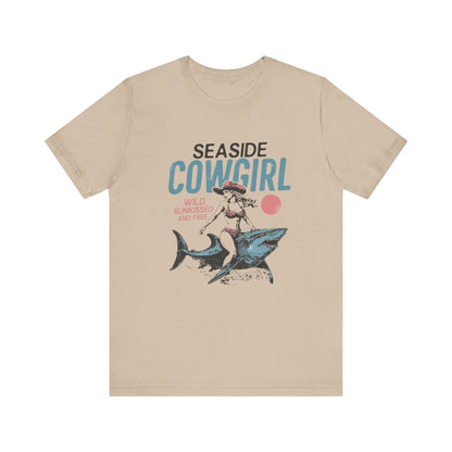 Seaside cowgirl retro summer Shirt, Western beach Shirt - Popbydesign