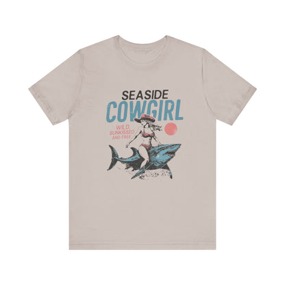 Seaside cowgirl retro summer Shirt, Western beach Shirt - Popbydesign