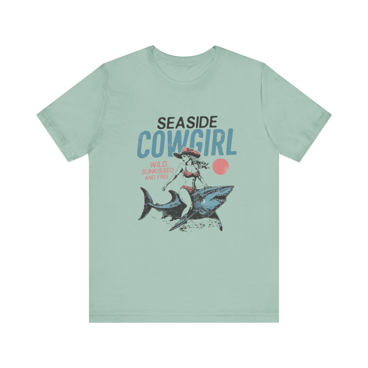 Seaside cowgirl retro summer Shirt, Western beach Shirt - Popbydesign