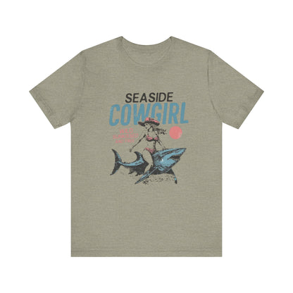 Seaside cowgirl retro summer Shirt, Western beach Shirt - Popbydesign