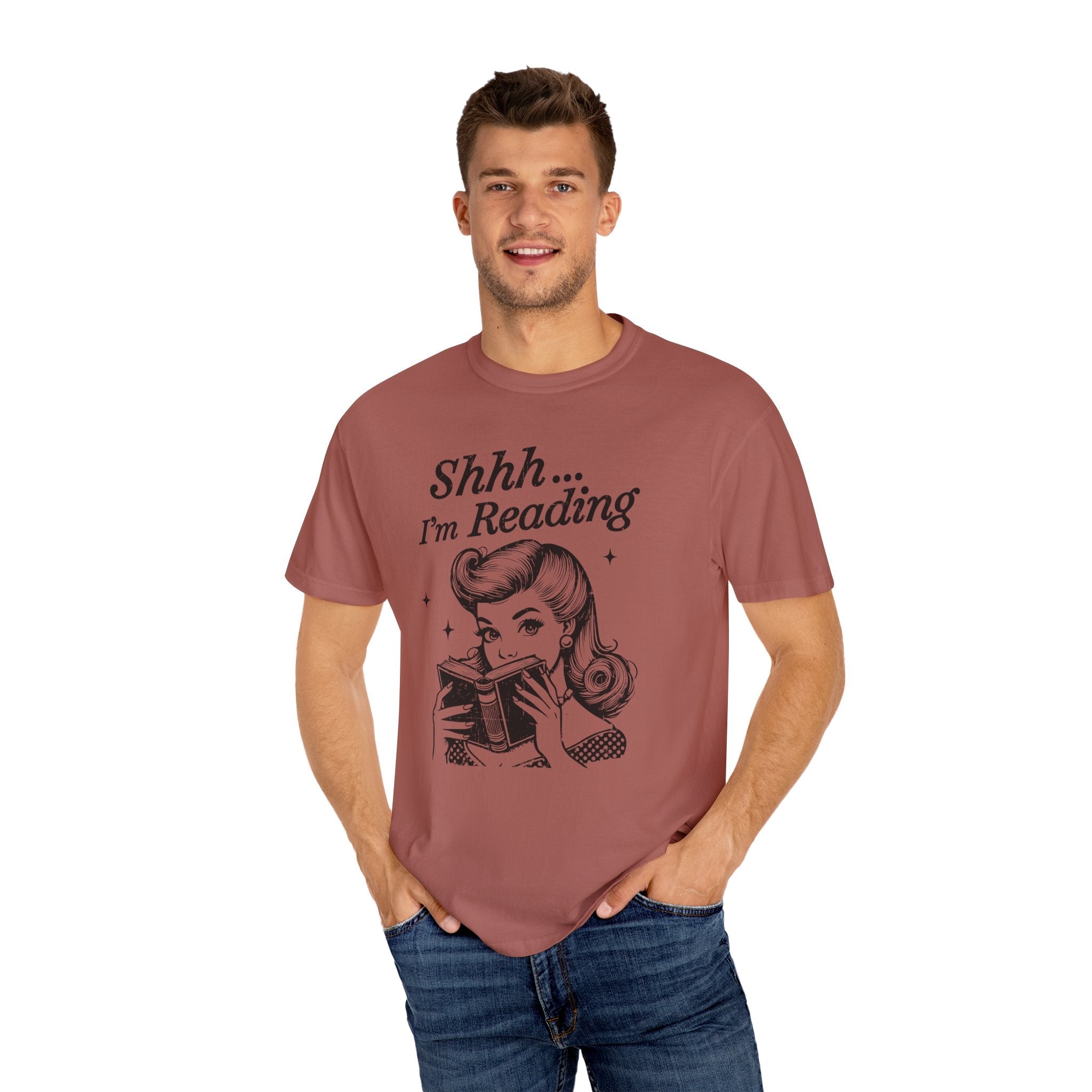 Shh I'm reading T-shirt, Book Lover Tee, Reading Gift by Printify