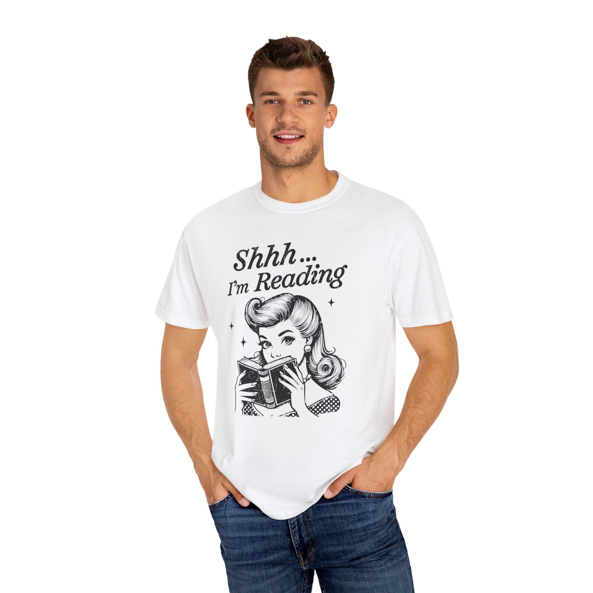 Shh I'm reading T-shirt, Book Lover Tee, Reading Gift by Printify