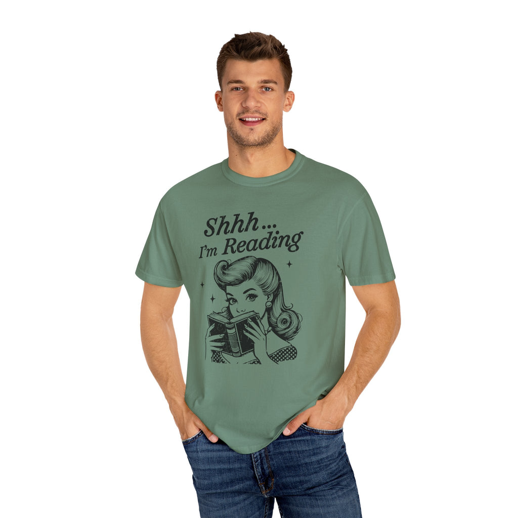 Shh I'm reading T-shirt, Book Lover Tee, Reading Gift by Printify