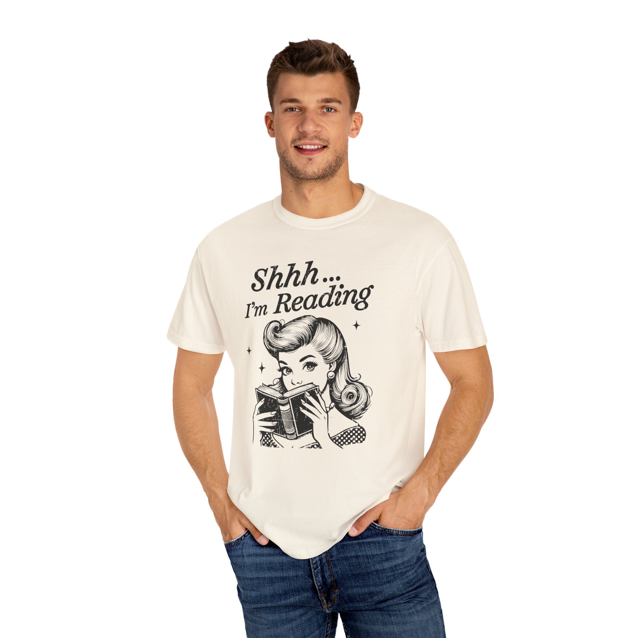 Shh I'm reading T-shirt, Book Lover Tee, Reading Gift by Printify