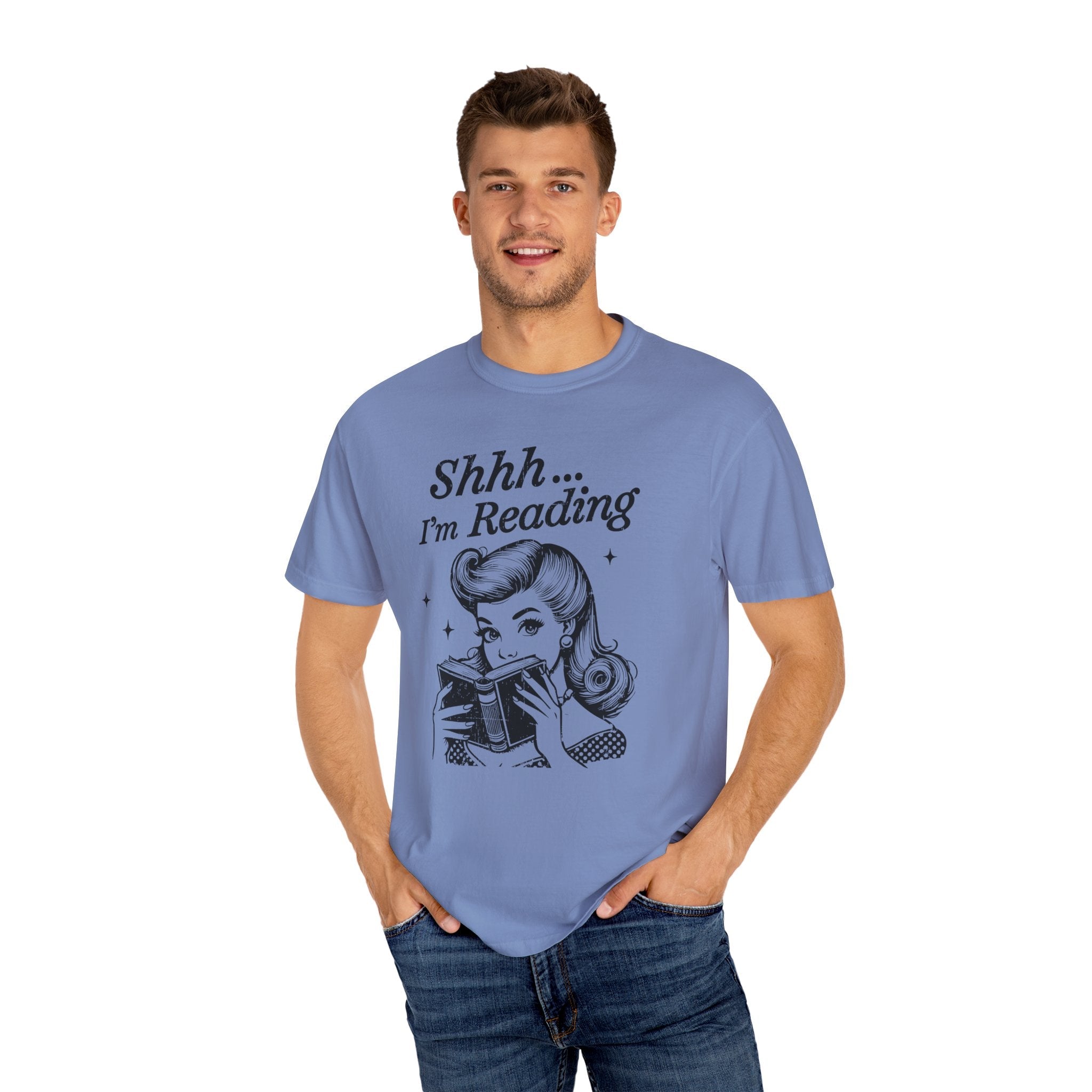 Shh I'm reading T-shirt, Book Lover Tee, Reading Gift by Printify