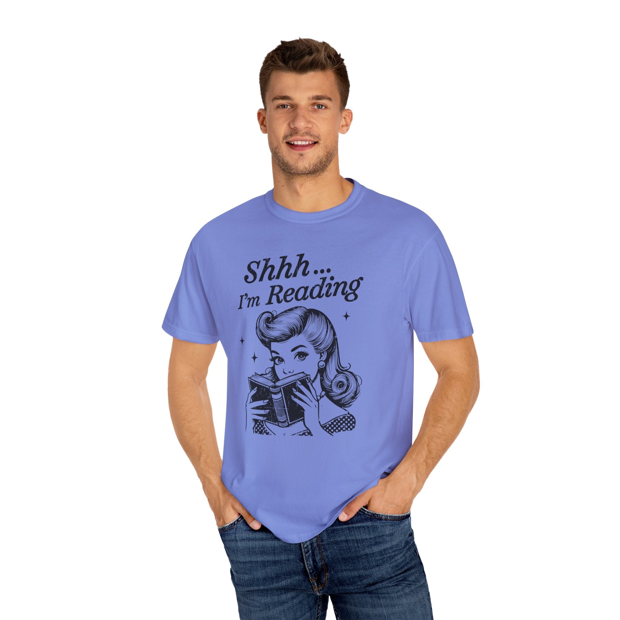 Shh I'm reading T-shirt, Book Lover Tee, Reading Gift by Printify