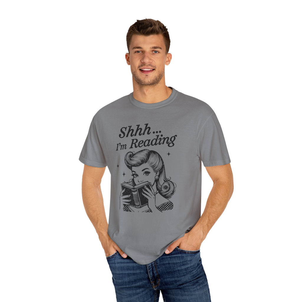 Shh I'm reading T-shirt, Book Lover Tee, Reading Gift by Printify