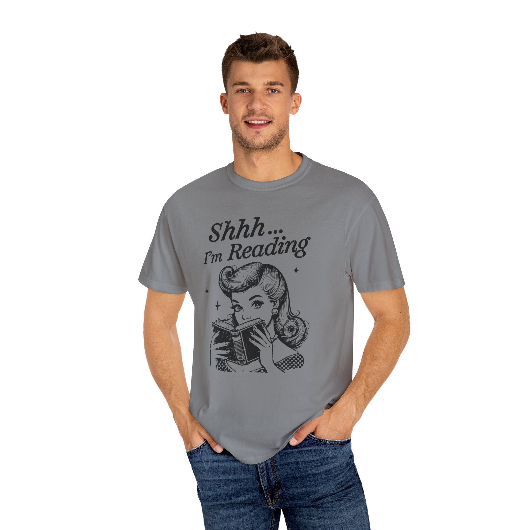 Shh I'm reading T-shirt, Book Lover Tee, Reading Gift by Printify