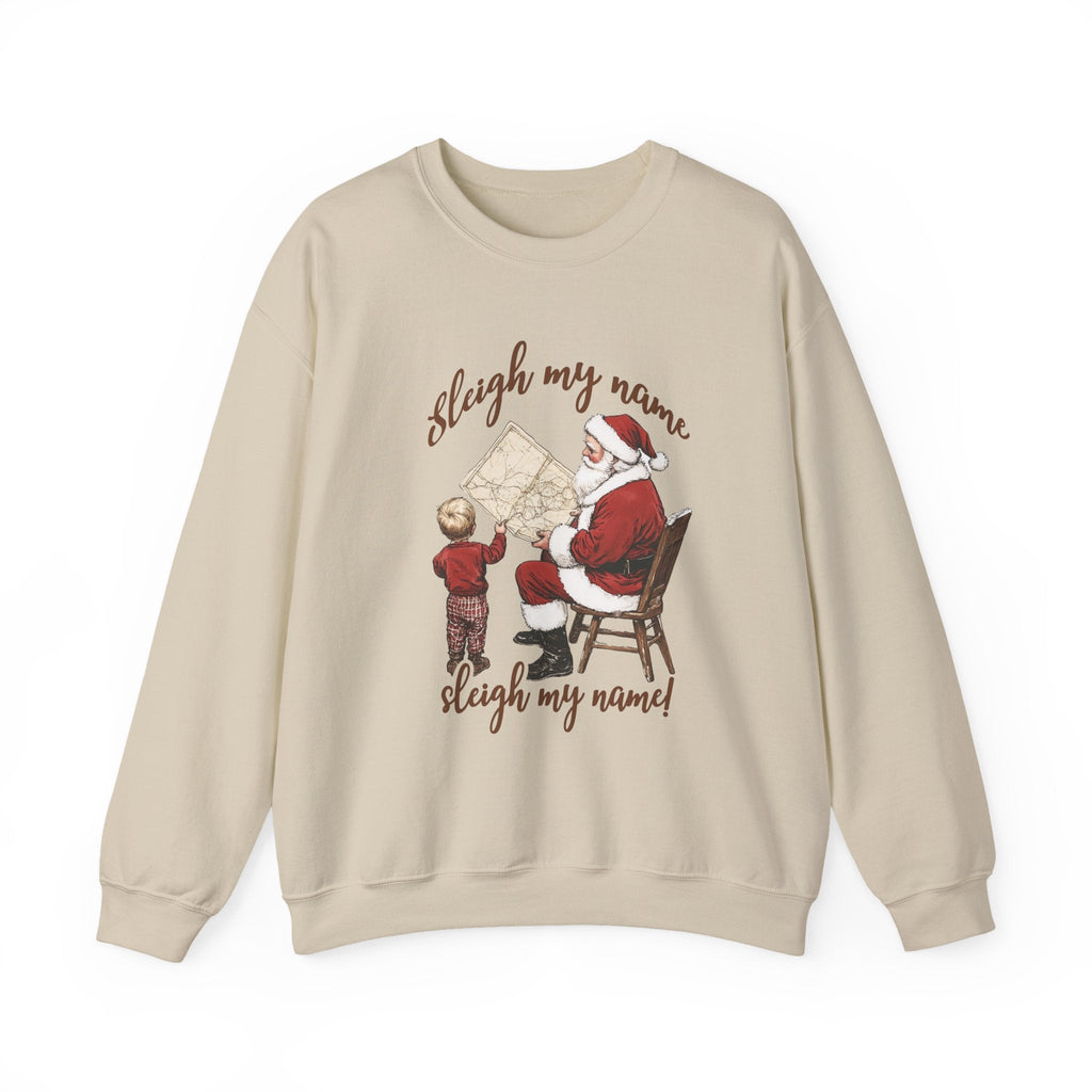 Sleigh my Name Sweatshirt, Vintage Santa Xmas Sweatshirt by PopCultureByDesign36