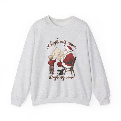 Sleigh my Name Sweatshirt, Vintage Santa Xmas Sweatshirt - Popbydesign