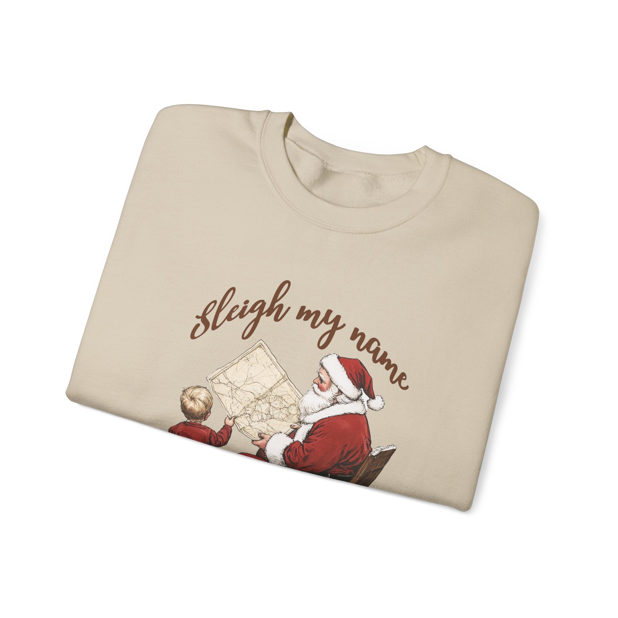 Sleigh my Name Sweatshirt, Vintage Santa Xmas Sweatshirt by PopCultureByDesign36