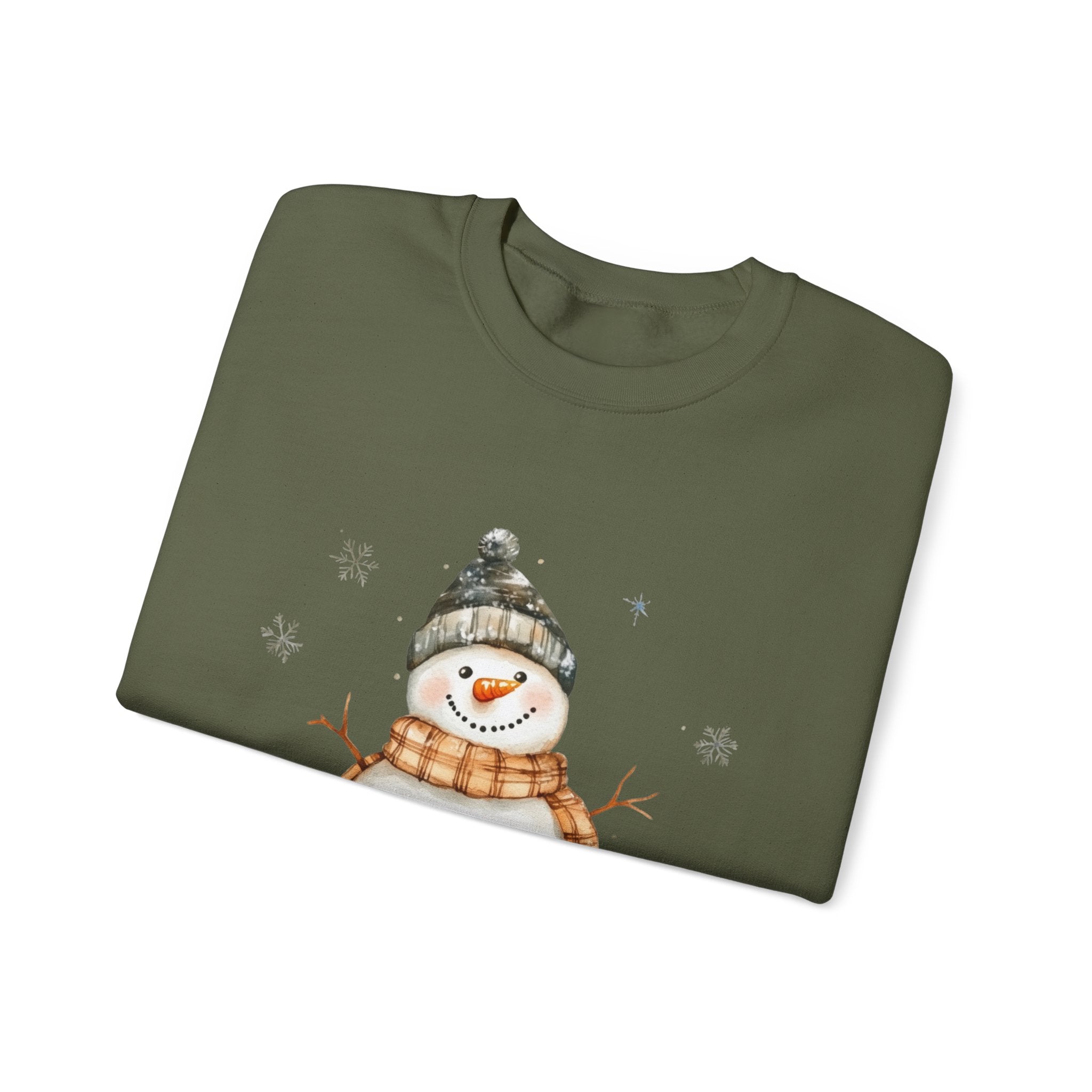 Festive Snowman Crewneck Sweatshirt for Winter Holiday Cheer by PopCultureByDesign36