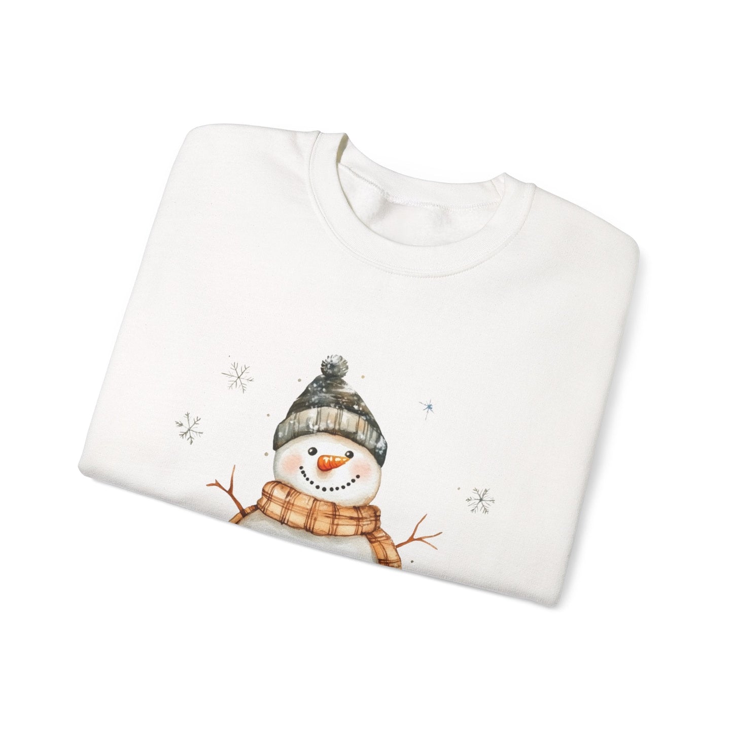 Snowman Crewneck Sweatshirt, Winter Holiday Jumper, Christmas Snowman Sweater, Festive Winter Apparel, Cute Winter Pullover - Popbydesign