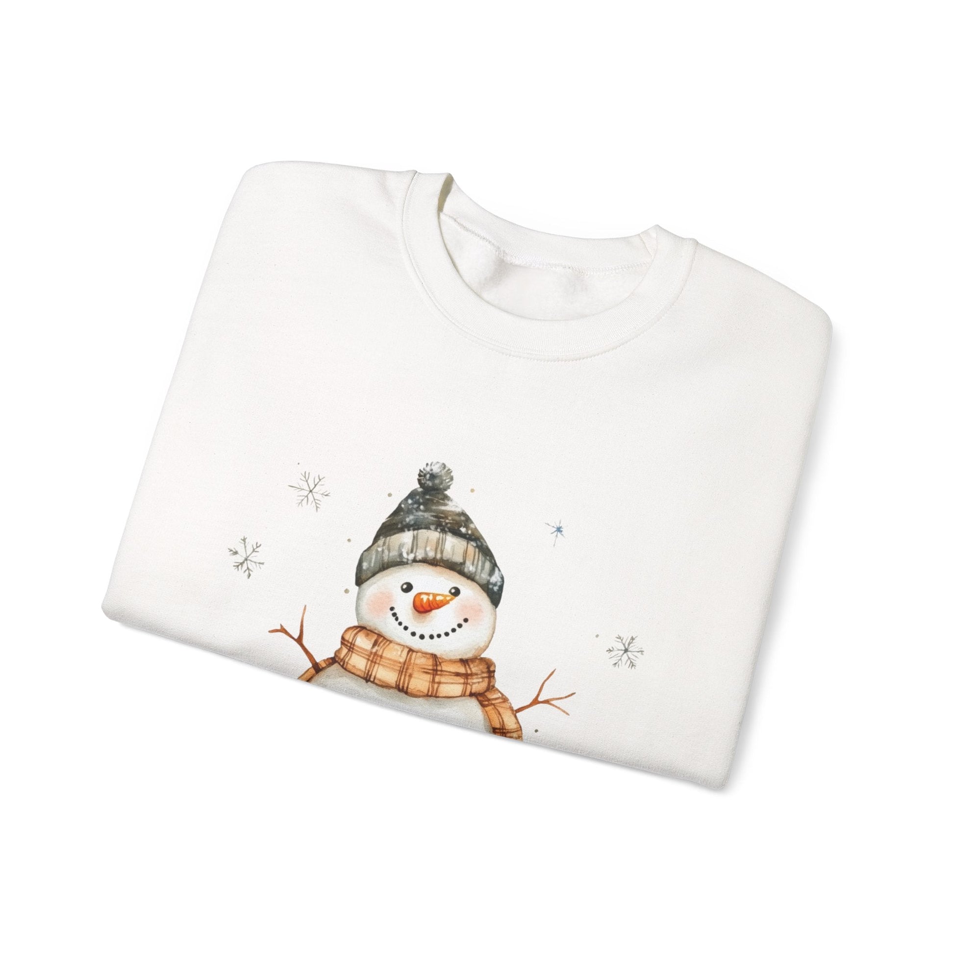 Snowman Crewneck Sweatshirt, Winter Holiday Jumper, Christmas Snowman Sweater, Festive Winter Apparel, Cute Winter Pullover - Popbydesign