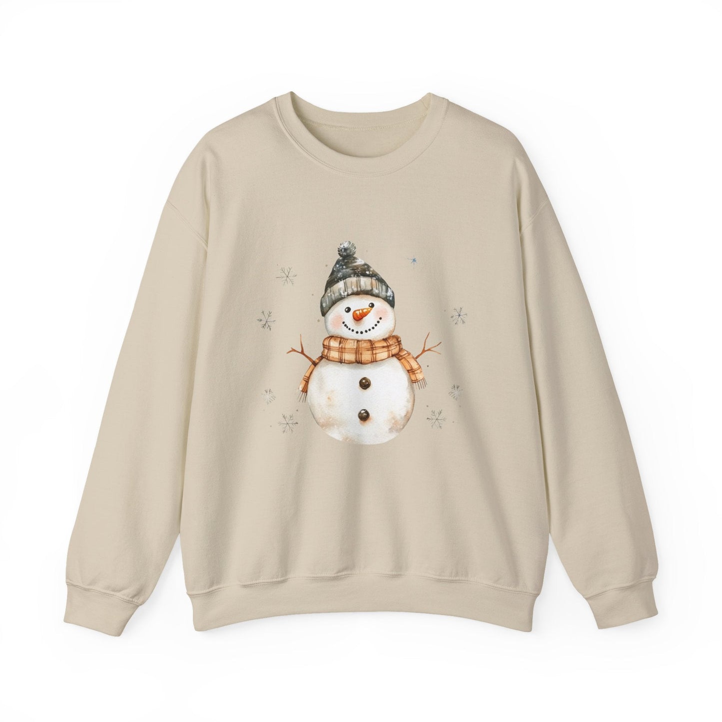 Snowman Crewneck Sweatshirt, Winter Holiday Jumper, Christmas Snowman Sweater, Festive Winter Apparel, Cute Winter Pullover - Popbydesign