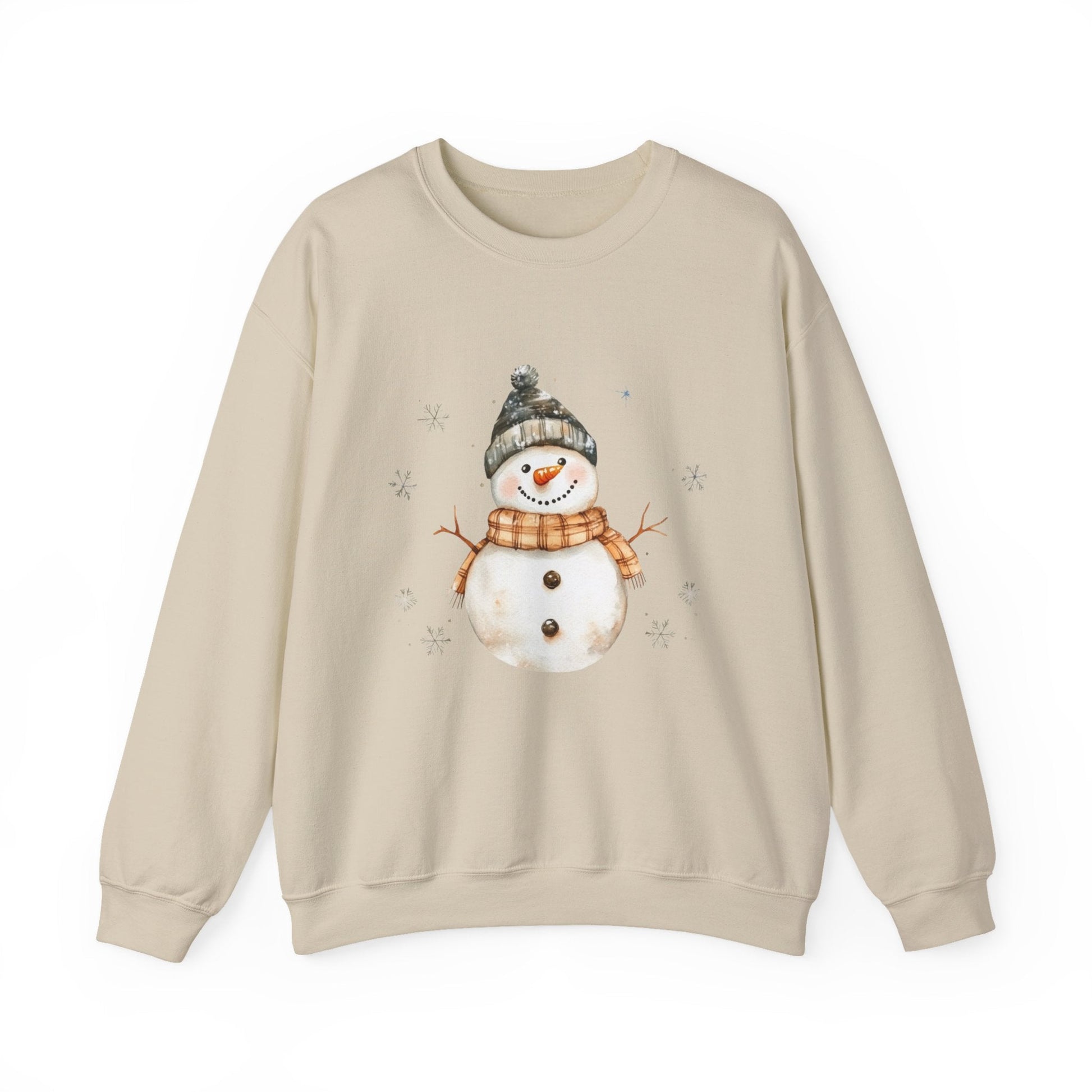Snowman Crewneck Sweatshirt, Winter Holiday Jumper, Christmas Snowman Sweater, Festive Winter Apparel, Cute Winter Pullover - Popbydesign